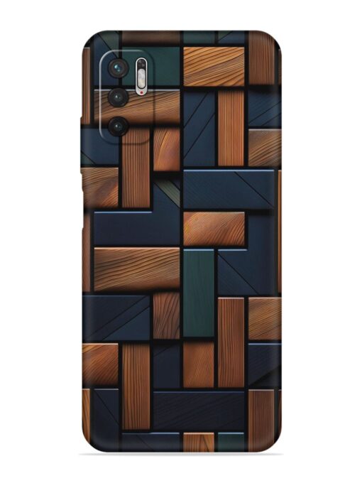 Wooden Background Cubes Embossed Soft Silicone Case for Poco M3 Pro (5G) Zapvi