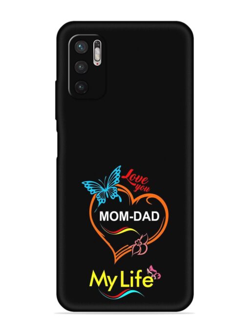 Love You Mom Dad Embossed Soft Silicone Case for Poco M3 Pro (5G) Zapvi