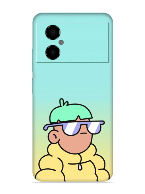 Doodles Cool Character Embossed Soft Silicone Case for Poco M4 (5G) Zapvi