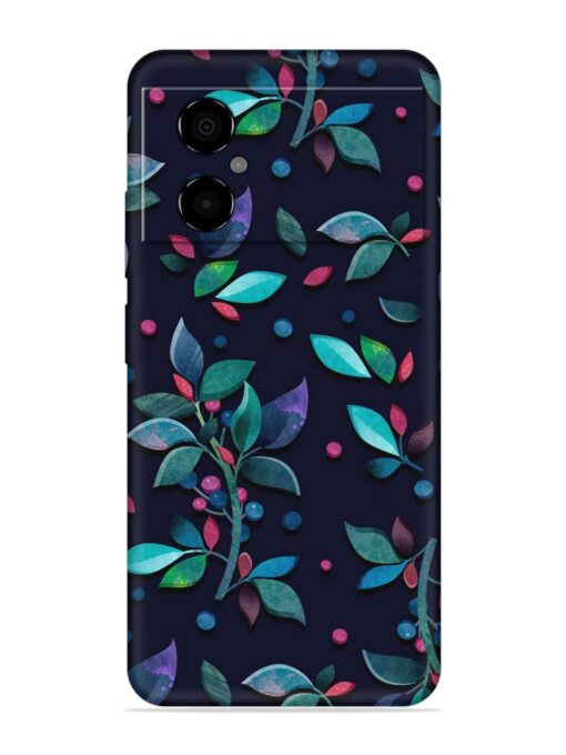 Decorative Watercolor Flower Embossed Soft Silicone Case for Poco M4 (5G) Zapvi