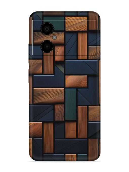 Wooden Background Cubes Embossed Soft Silicone Case for Poco M4 (5G)