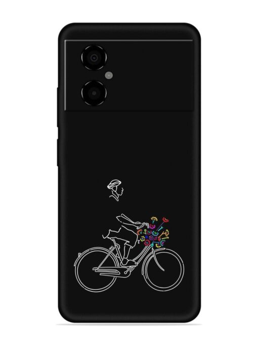 Minimalist Cycle Art Embossed Soft Silicone Case for Poco M4 (5G)