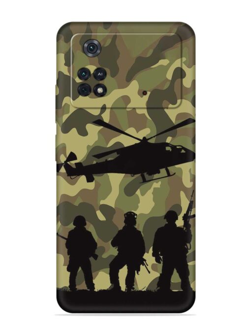 Army Heros Embossed Soft Silicone Case for Poco M4 Pro (4G) Zapvi