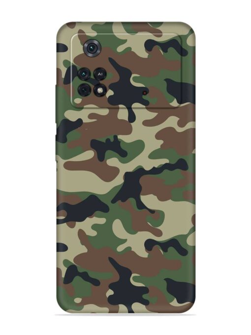 Army Military Camouflage Dark Green Embossed Soft Silicone Case for Poco M4 Pro (4G) Zapvi