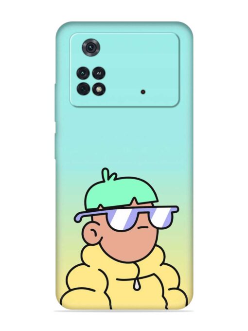 Doodles Cool Character Embossed Soft Silicone Case for Poco M4 Pro (4G) Zapvi