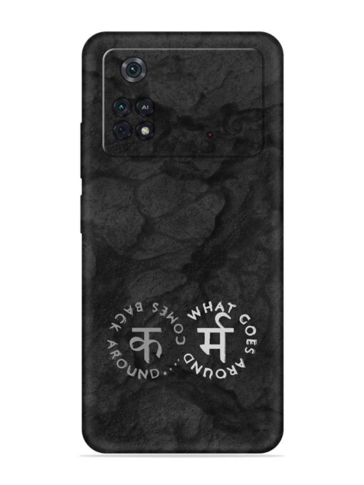 Karma Hindi Word Embossed Soft Silicone Case for Poco M4 Pro (4G) Zapvi