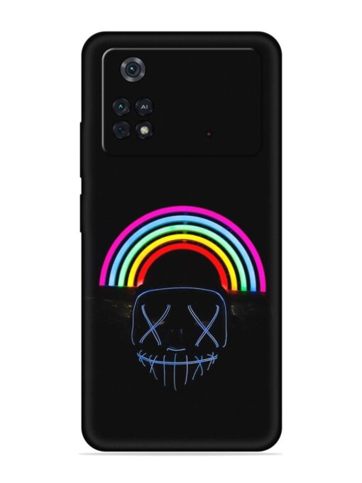 Mask Rainbow Embossed Soft Silicone Case for Poco M4 Pro (4G) Zapvi