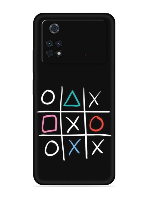 Super Neon Tic-Tac-Toe Embossed Soft Silicone Case for Poco M4 Pro (4G) Zapvi