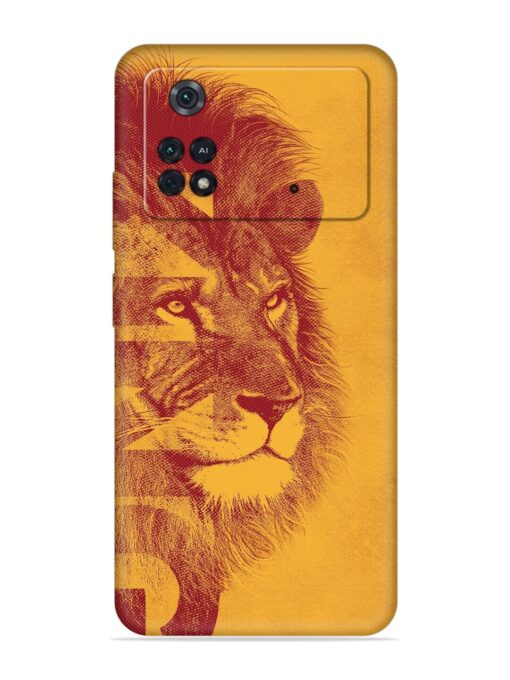 Gold Lion Crown Art Embossed Soft Silicone Case for Poco M4 Pro (4G)