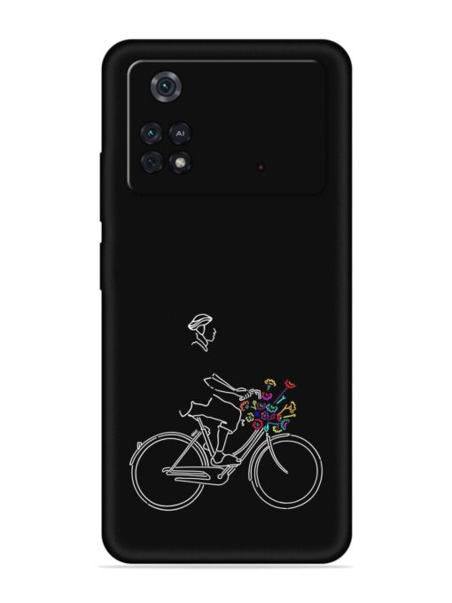 Minimalist Cycle Art Embossed Soft Silicone Case for Poco M4 Pro (4G) Zapvi