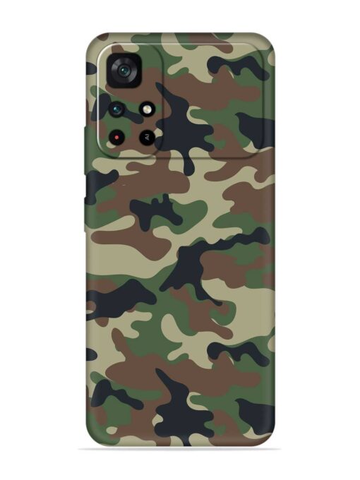 Army Military Camouflage Dark Green Embossed Soft Silicone Case for Poco M4 Pro (5G) Zapvi