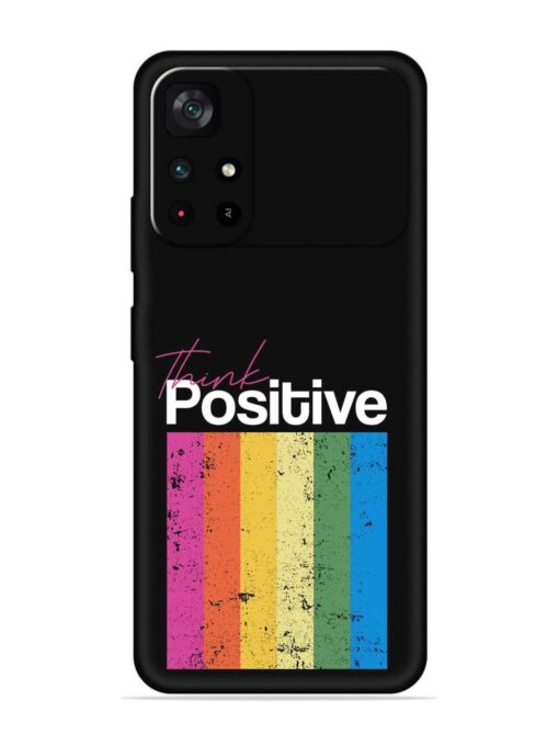 Think Positive Typography Embossed Soft Silicone Case for Poco M4 Pro (5G) Zapvi