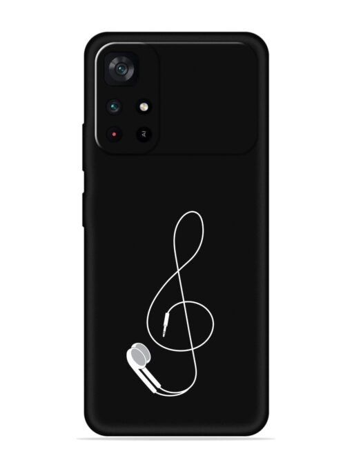 Music Earphone Vector Embossed Soft Silicone Case for Poco M4 Pro (5G) Zapvi