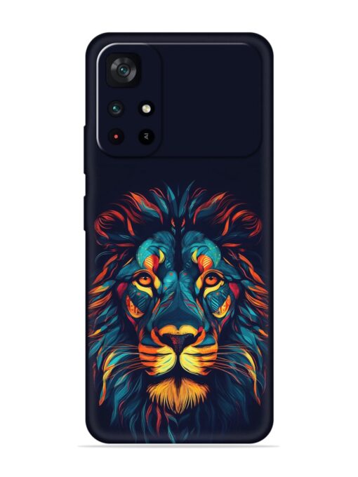 Colorful Lion Embossed Soft Silicone Case for Poco M4 Pro (5G) Zapvi