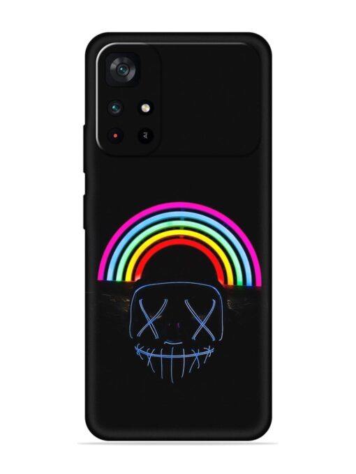 Mask Rainbow Embossed Soft Silicone Case for Poco M4 Pro (5G) Zapvi