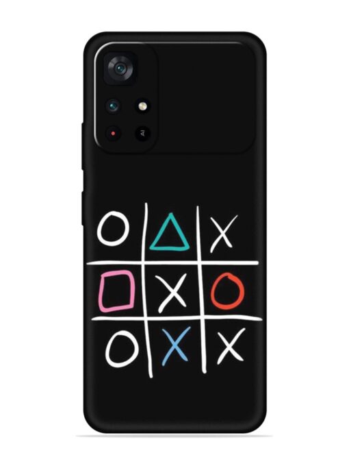 Super Neon Tic-Tac-Toe Embossed Soft Silicone Case for Poco M4 Pro (5G) Zapvi