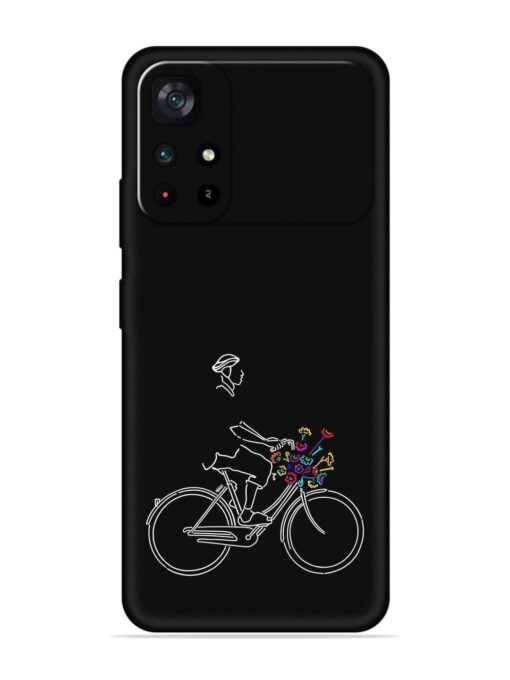 Minimalist Cycle Art Embossed Soft Silicone Case for Poco M4 Pro (5G) Zapvi