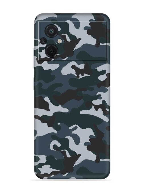 Dark Blue Army Military Art Embossed Soft Silicone Case for Poco M5 Zapvi