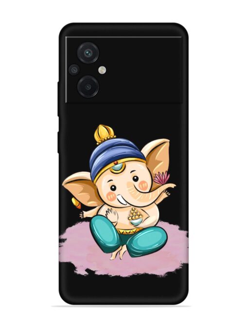 Bal Ganesh Vector Art Embossed Soft Silicone Case for Poco M5