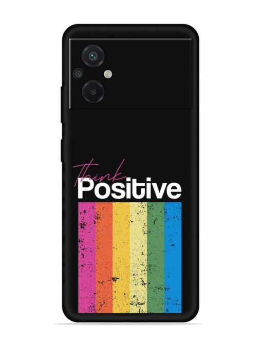 Think Positive Typography Embossed Soft Silicone Case for Poco M5 Zapvi