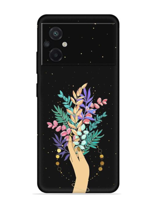 Flower On Hand Embossed Soft Silicone Case for Poco M5