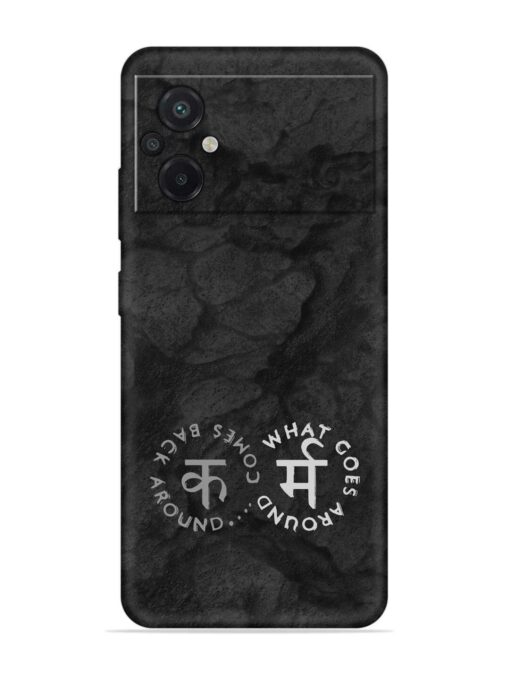 Karma Hindi Word Embossed Soft Silicone Case for Poco M5 Zapvi