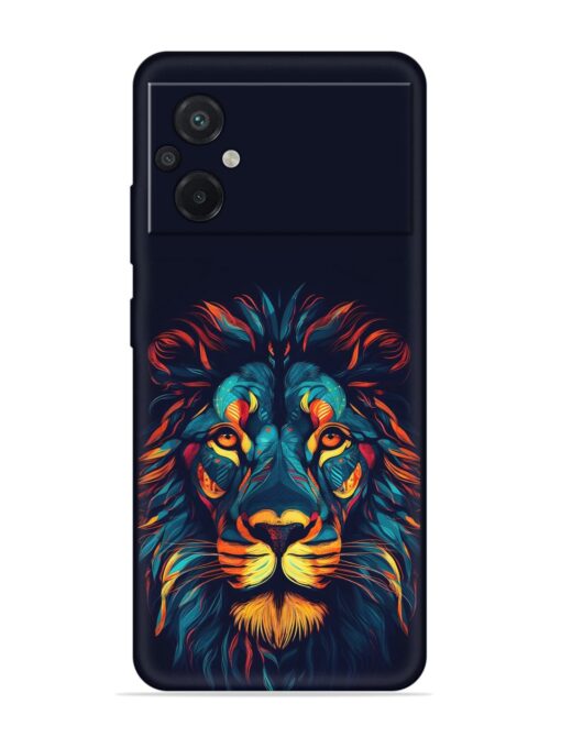 Colorful Lion Embossed Soft Silicone Case for Poco M5 Zapvi