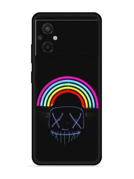 Mask Rainbow Embossed Soft Silicone Case for Poco M5