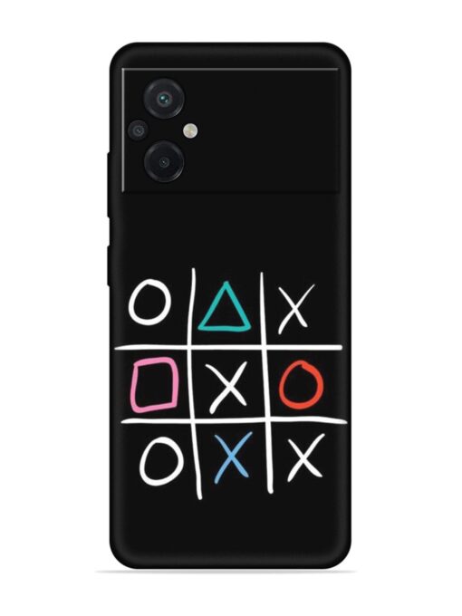 Super Neon Tic-Tac-Toe Embossed Soft Silicone Case for Poco M5 Zapvi