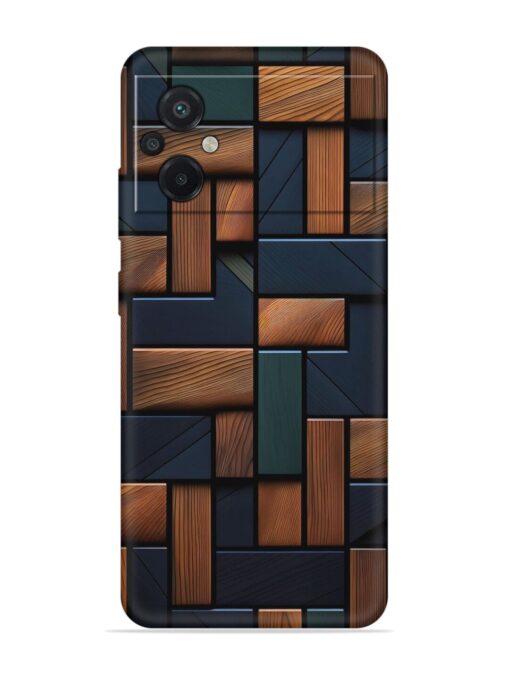 Wooden Background Cubes Embossed Soft Silicone Case for Poco M5 Zapvi