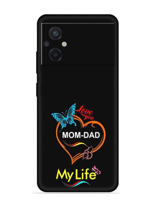 Love You Mom Dad Embossed Soft Silicone Case for Poco M5