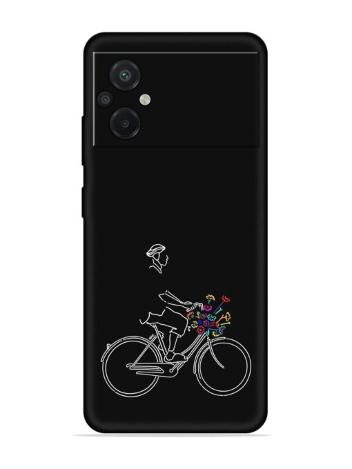 Minimalist Cycle Art Embossed Soft Silicone Case for Poco M5 Zapvi