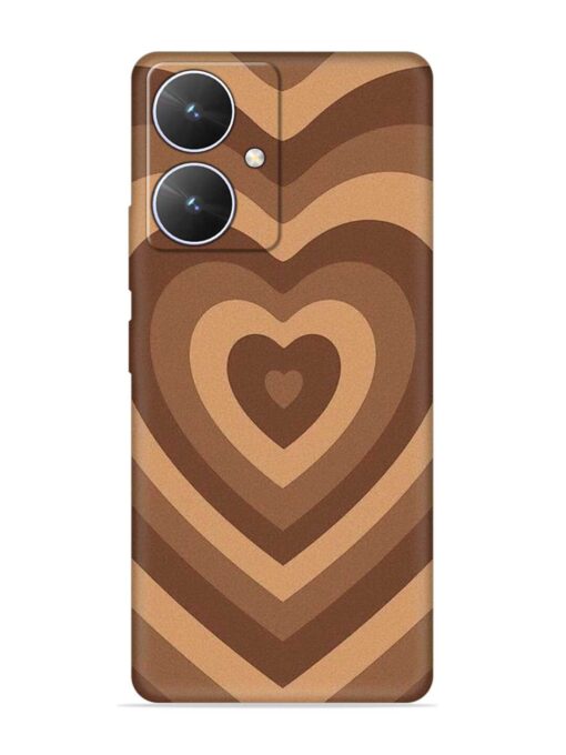 Brown Heart Embossed Soft Silicone Case for Poco M6 (5G) Zapvi