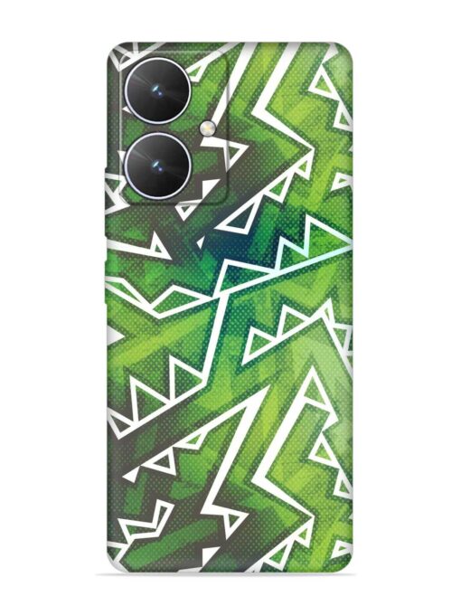 Green Graffiti Seamless Embossed Soft Silicone Case for Poco M6 (5G) Zapvi