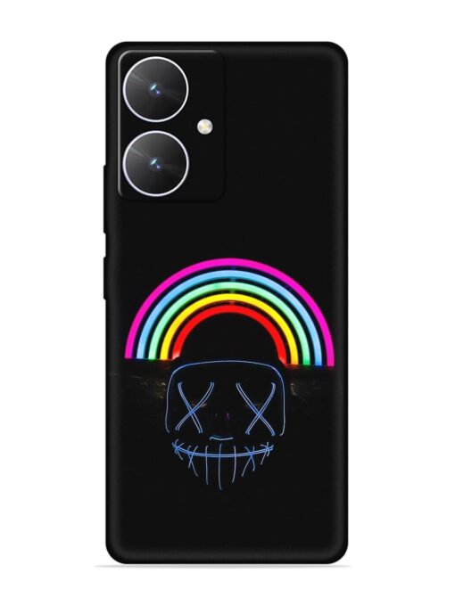 Mask Rainbow Embossed Soft Silicone Case for Poco M6 (5G) Zapvi