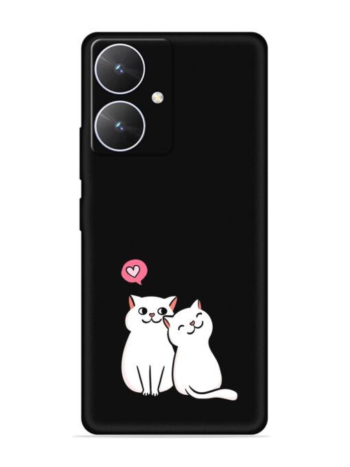 Cute Loving Cats Embossed Soft Silicone Case for Poco M6 (5G)