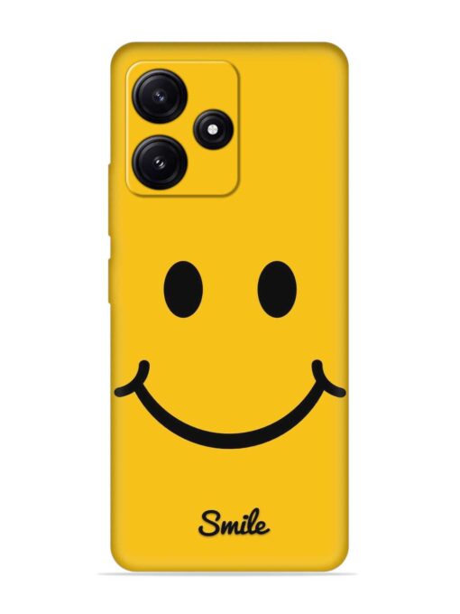 Yellow Smiley Embossed Soft Silicone Case for Poco M6 Pro (5G)