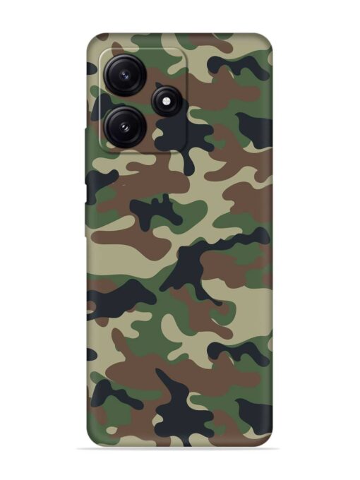 Army Military Camouflage Dark Green Embossed Soft Silicone Case for Poco M6 Pro (5G)