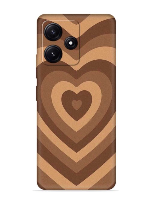 Brown Heart Embossed Soft Silicone Case for Poco M6 Pro (5G)