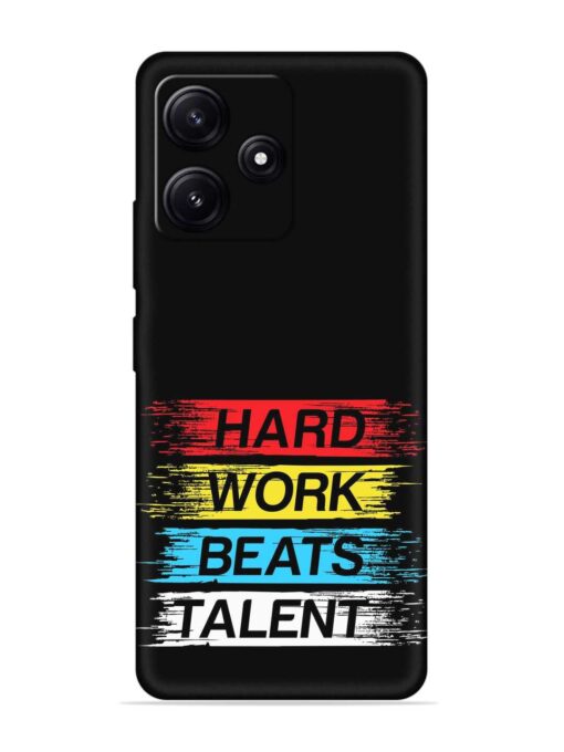 Hard Work Beats Embossed Soft Silicone Case for Poco M6 Pro (5G) Zapvi