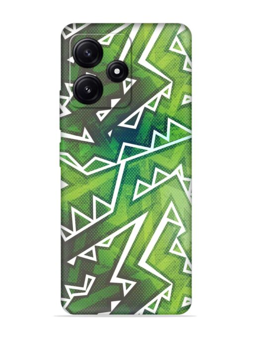 Green Graffiti Seamless Embossed Soft Silicone Case for Poco M6 Pro (5G)