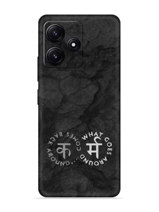 Karma Hindi Word Embossed Soft Silicone Case for Poco M6 Pro (5G) Zapvi