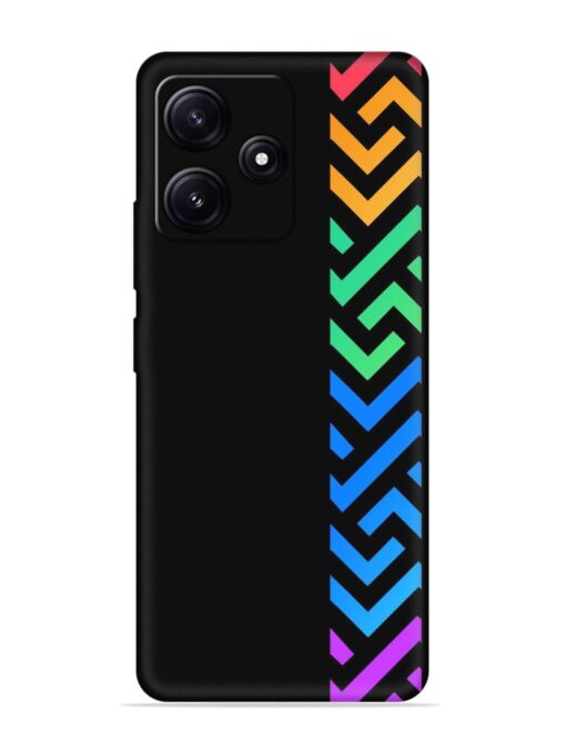 Colorshape Stripes Embossed Soft Silicone Case for Poco M6 Pro (5G) Zapvi