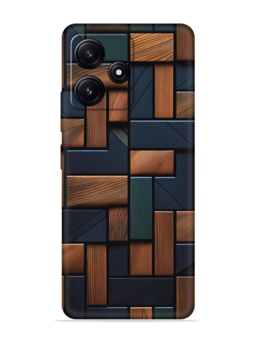 Wooden Background Cubes Embossed Soft Silicone Case for Poco M6 Pro (5G)