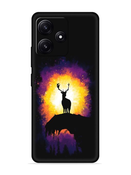 Elk Animal Art Embossed Soft Silicone Case for Poco M6 Pro (5G) Zapvi