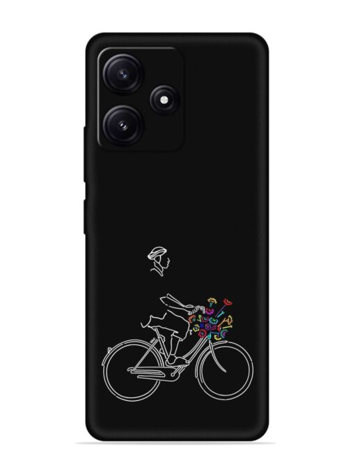 Minimalist Cycle Art Embossed Soft Silicone Case for Poco M6 Pro (5G) Zapvi