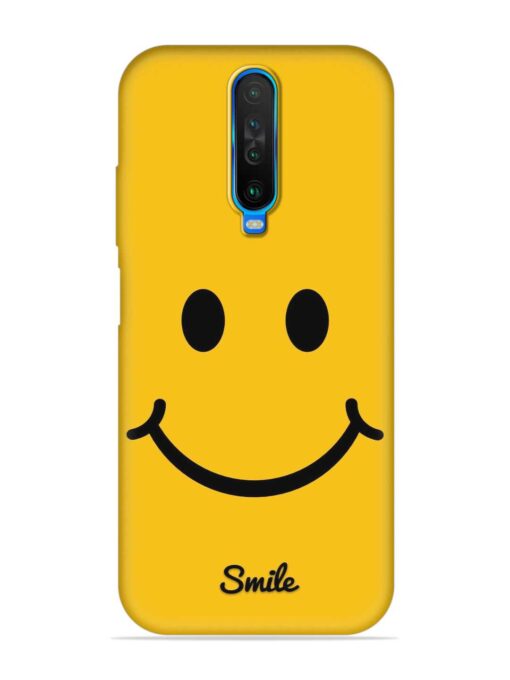 Yellow Smiley Embossed Soft Silicone Case for Poco X2 Zapvi