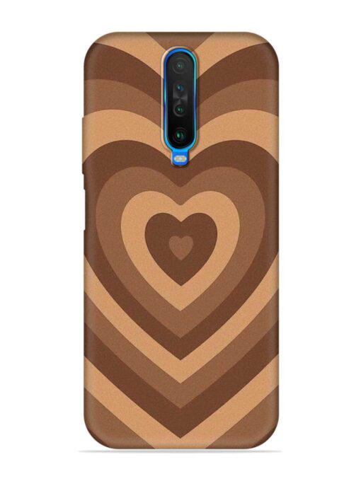 Brown Heart Embossed Soft Silicone Case for Poco X2