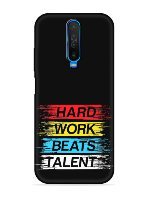 Hard Work Beats Embossed Soft Silicone Case for Poco X2 Zapvi