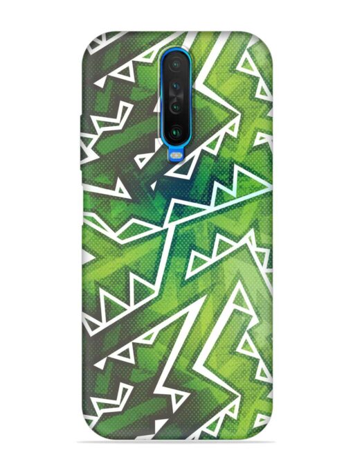 Green Graffiti Seamless Embossed Soft Silicone Case for Poco X2 Zapvi